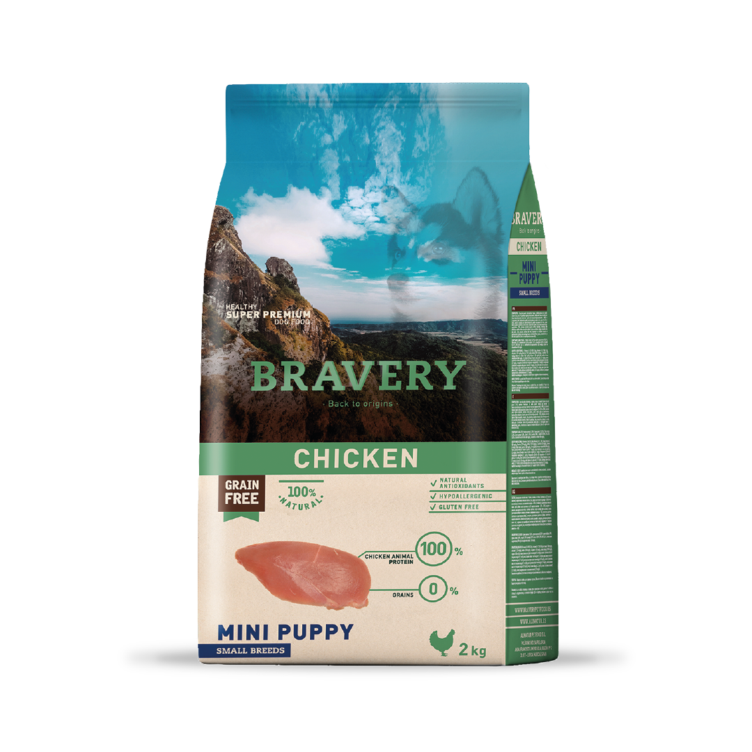 BRAVERY PERRO PUPPY RAZAS PEQUEÑAS POLLO