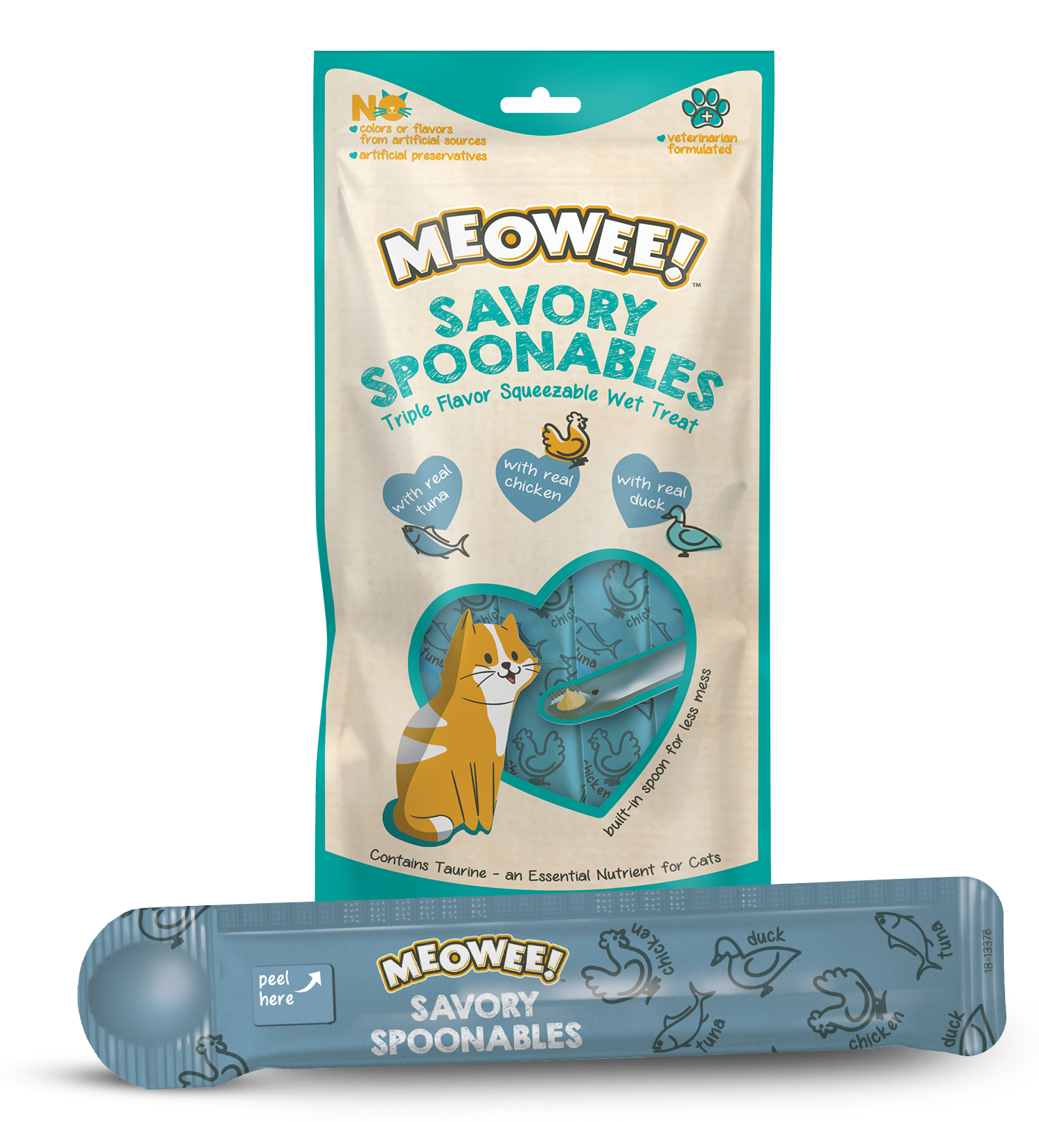 MEOWEE CREMOSO SABOR ATÚN POLLO Y PATO
